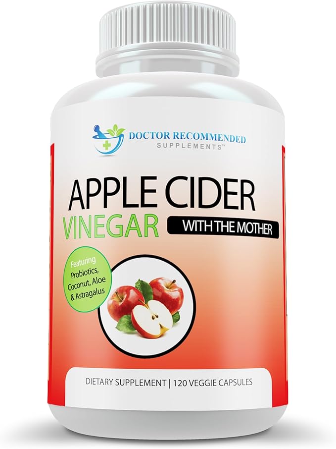 Apple Cider Vinegar Capsules - (120 Veggie Capsules) Organic ACV Supplement with Probiotics