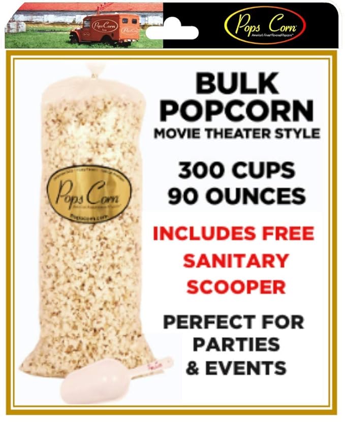 POPCORN! Gourmet Popcorn XL BULK/WHOLESALE-300 Cups-90oz-5.6LBS of MOVIE THEATER STYLE! Butter