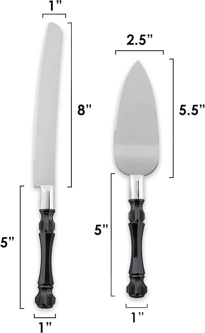 Homi styles Black Cake Knife and Server Set, Cake Cutter and Pie Spatula, Cake Server and Knife Set