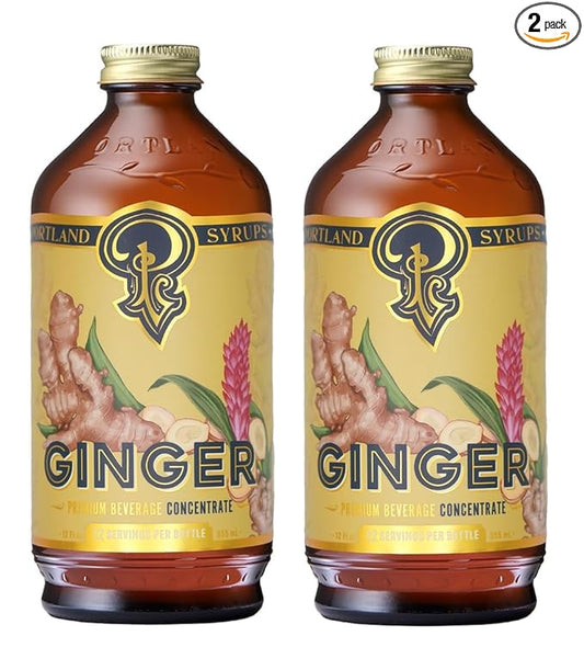 Portland Syrups Authentic Ginger Syrup - Intense Ginger Flavor with Slightly Hot Finish - Beverage