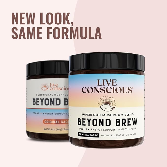 Live Conscious Beyond Brew - Coffee Alternative - Low Caffeine - Mushroom Complex w/Lion’s Mane