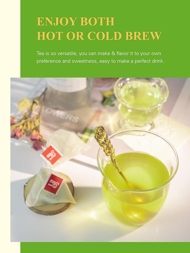 GLDNT Organic Matcha Green Tea Bags, Premium Organic Japanese Matcha + Sencha Green Tea, Rich in