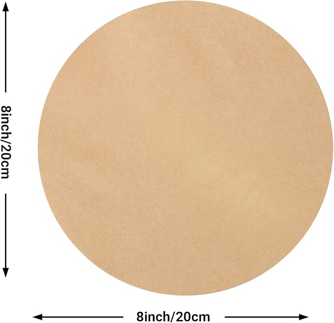 Beasea Air Fryer Parchment Paper 8 Inch, 200pcs Round Unbleached Fryer Disposable Paper Liners Air