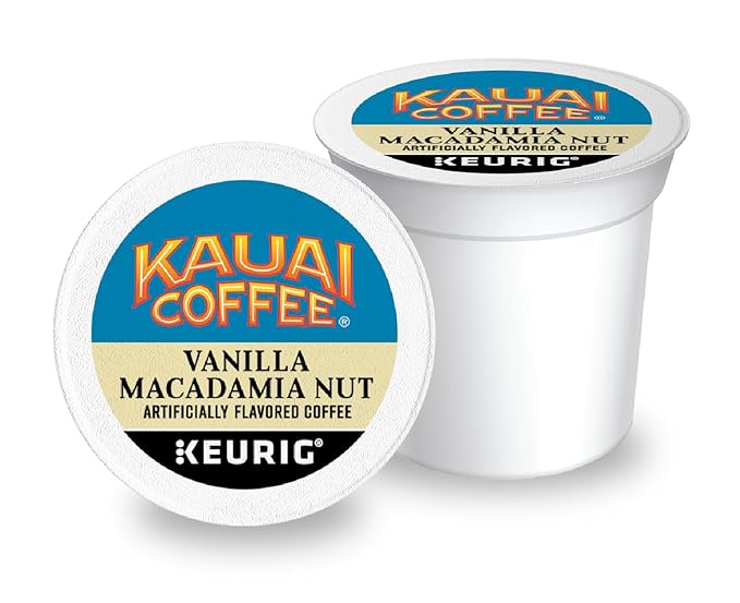 Kauai Coffee K-Cup Pods for Keurig Brewers – Arabica Coffee, 10% Hawaiian – Medium Roast, Vanilla