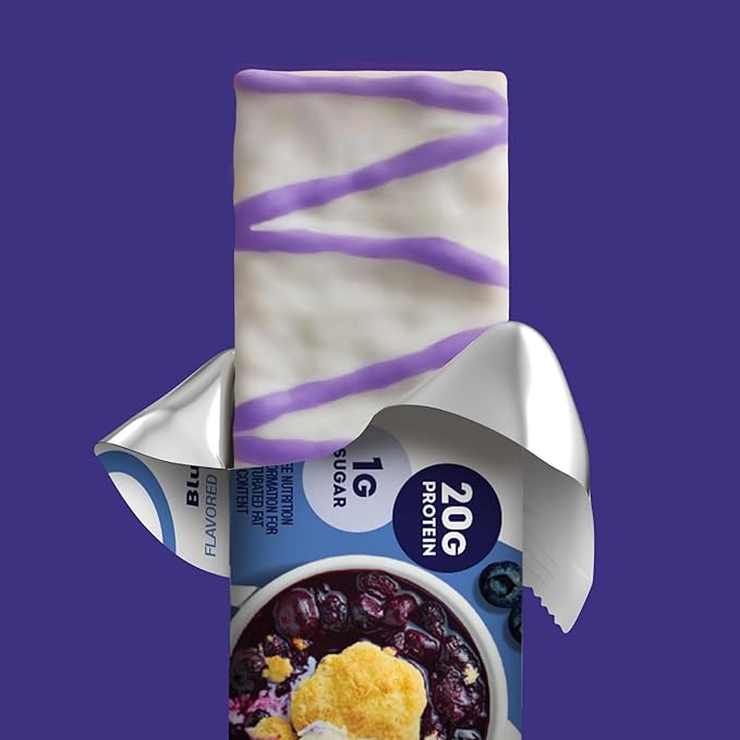 ONE Protein Bars, Blueberry Cobbler, Gluten Free with 20g Protein and 1g Sugar, Pantry Staples