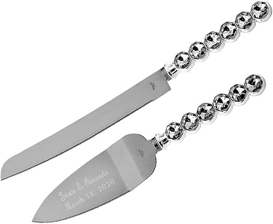 GIFTS INFINITY Personalized Wedding Cake Knife and Server Set Free Engraving - Valentine's