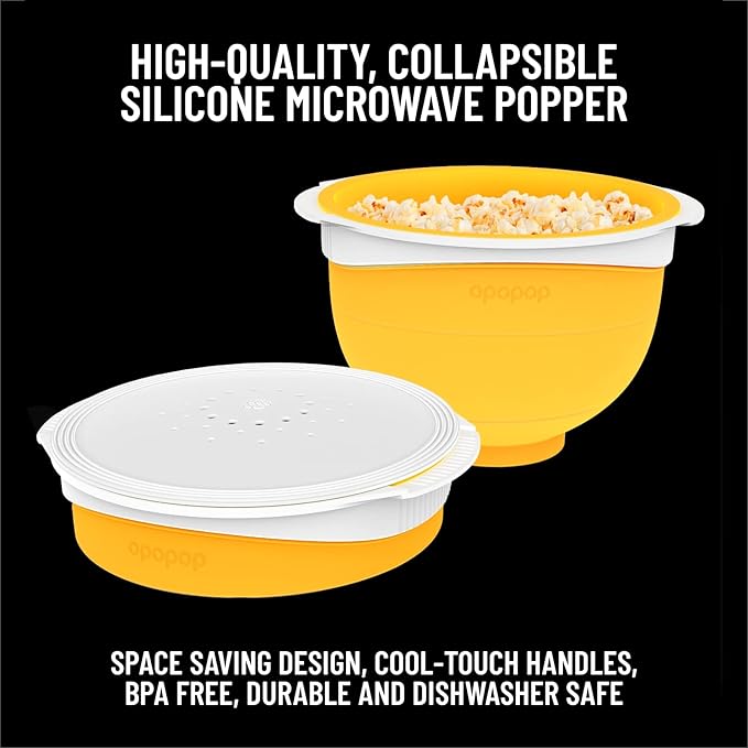 Opopop Gourmet Popcorn Gift Set - Variety 12-Pack Microwave Popcorn Kit, Collapsible Silicone