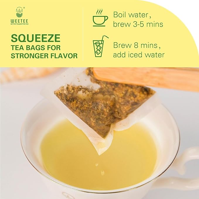 WT WEETEE Lemon & Ginger Herbal Tea, 100% Natural Ingredients, Made With Lemongrass, 100 Count