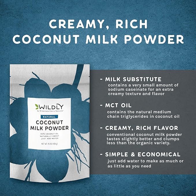 Wildly Conventional Coconut Milk Powder 80 Oz, 5 lb Bag - Natural, Dry, Unsweetened, Naturally