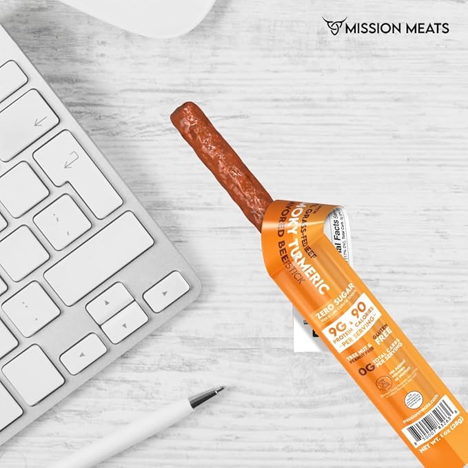 Mission Meats Beef Sticks – 100% Grass Fed & Pasture Raised, Sugar Free, Individually Wrapped