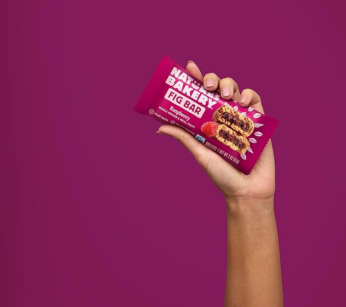 Nature?™s Bakery Whole Wheat Fig Bars, Raspberry, Real Fruit, Vegan, Non-GMO, Snack bar, 6 Count