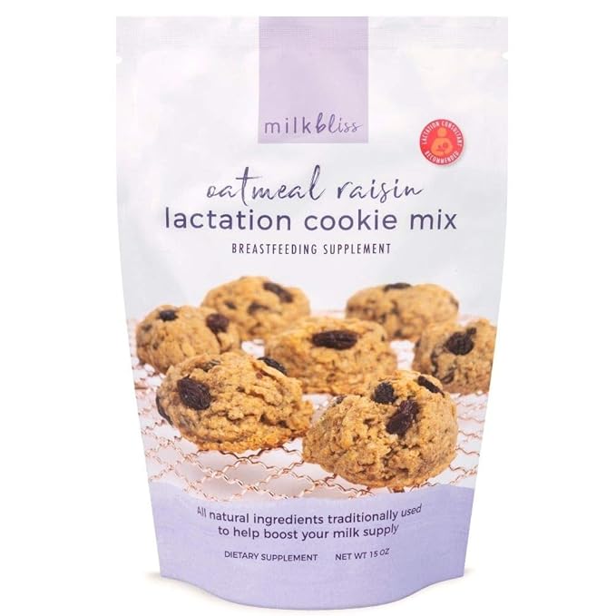 MilkBliss Lactation Cookies Mix- Oatmeal Raisin Breastfeeding Cookie Supplement Support for Breast