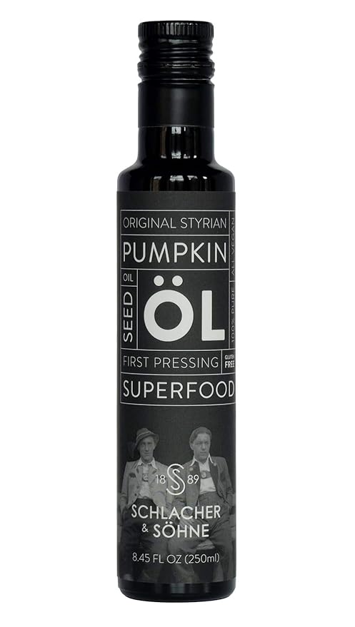 Schlacher & S철hne Styrian Pumpkin Seed Oil: 100% Pure, Cold Pressed, Non GMO, Gluten Free, Vegan