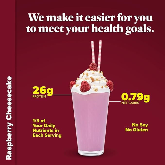 Keto Chow Raspberry Cheesecake | Keto Meal Replacement Shake Powder | Nutritionally Complete | Low