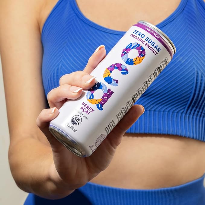 OCA ZERO Berry Acai, Organic energy drink, zero sugar, gluten-free, vegan plant-based, 12 Fl Oz (12