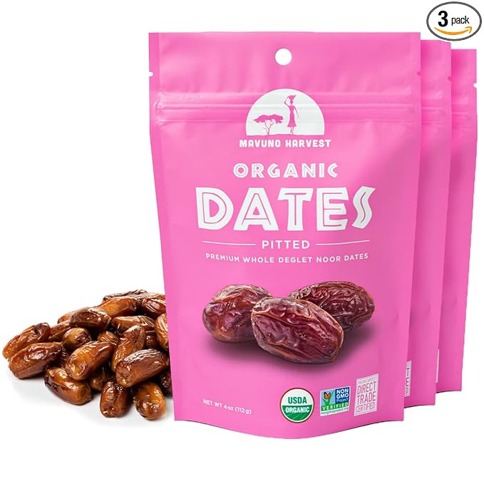 Mavuno Harvest Pitted Dates Dried Fruit Snacks | Organic Dried Dates | Healthy Snacks for Kids and