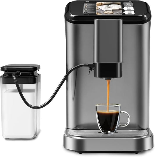 Fully Automatic Espresso Machine with Smart TFT Touchscreen, Brewing System and Automatic Milk