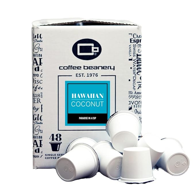 Hawaiian Coconut Coffee Pods by Coffee Beanery | 192ct Bulk Medium Roast Arbica Coffee