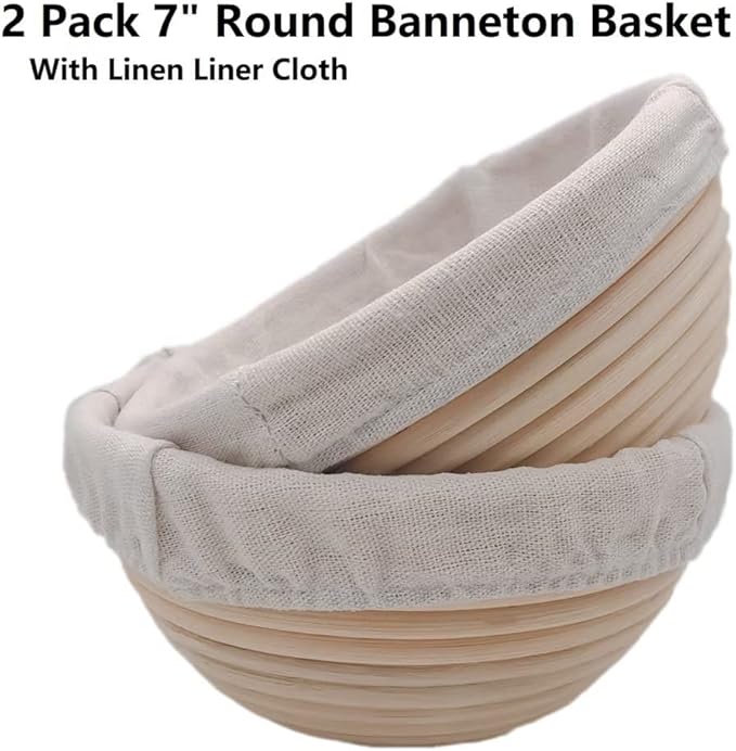 7 inches Round Banneton Basket for Bread Proofing, Dough Proofing Bowls with Removable Liner, Good