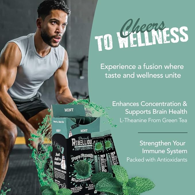 Rebellious Organic Energy Drink Mix Pure Function Bundle (4 Diffent Packs, 10 Counts on Each Pack)
