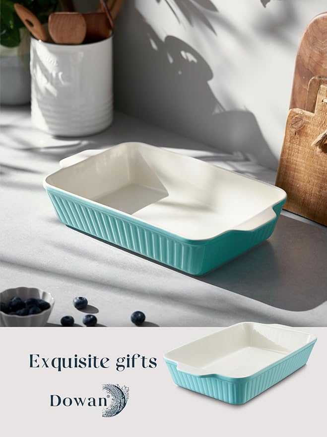 DOWAN 9x13-inch Baking Dish, Deep Casserole Dishes for Oven, Lasagna Pan Deep,135 oz Ceramic Baking