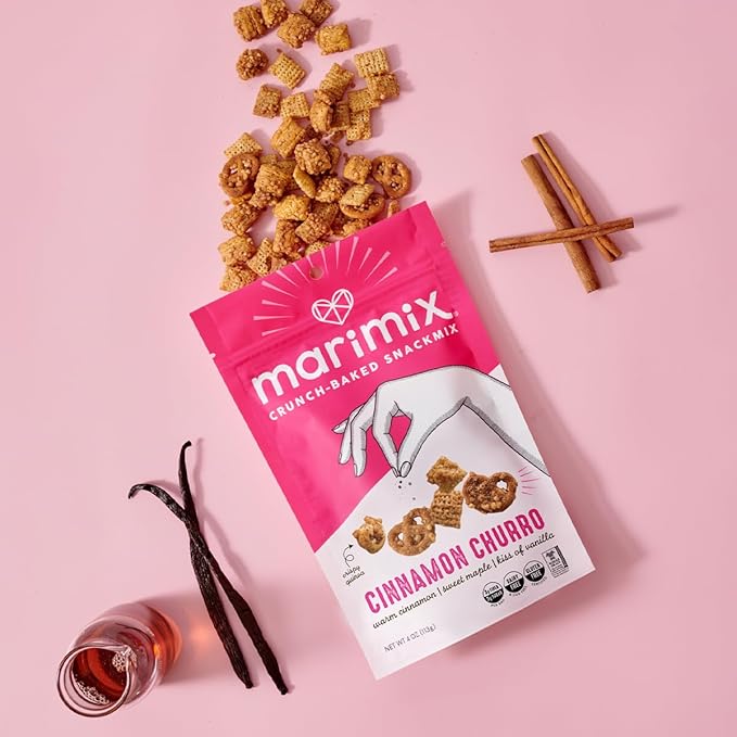 Marimix Snack Mix | Cinnamon Churro 3 Pack | Crunch Baked Sweet & Salty Savory Plant Based
