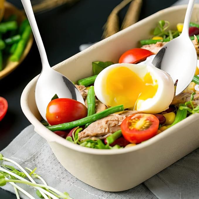 Salad Servers Stainless Steel Salad Serving Set Salad Spoon and Fork Set Kitchen Cooking Utensil