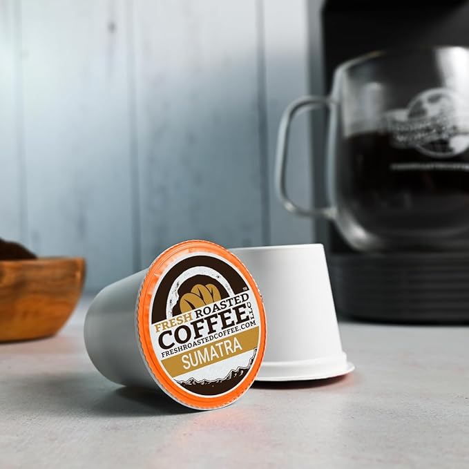 Fresh Roasted Coffee, Sumatra Mandheling |100% Single Origin | Medium Roast, 24 Pods for K Cup