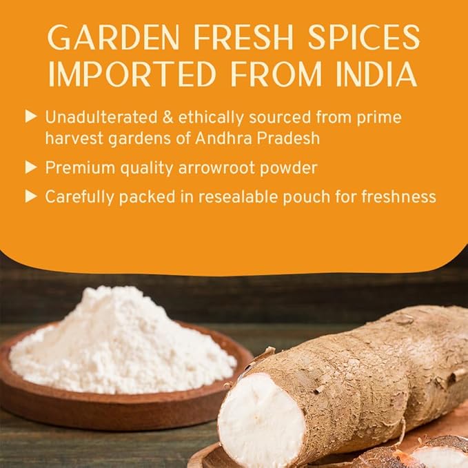 Arrowroot Powder (397g/14oz) Natural Thickener, Fine Ground | Wheat Flour Substitute | Non GMO