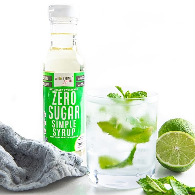 Wholesome Yum Keto Simple Syrup - Skinny Sugar Free Simple Syrup With Monk Fruit & Liquid Allulose
