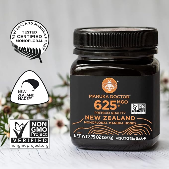 MANUKA DOCTOR - MGO 625+ Manuka Honey Monofloral, 100% Pure New Zealand Honey. Certified.