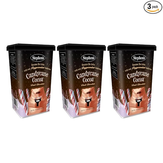 Stephen's Gourmet Hot Cocoa, Candycane Cocoa Dark, 14 OZ (Pack of 3)