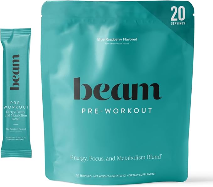 Beam Pre Workout Powder for Energy, Focus & Endurance ??Natural Caffeine from PurCaf, Cognizin