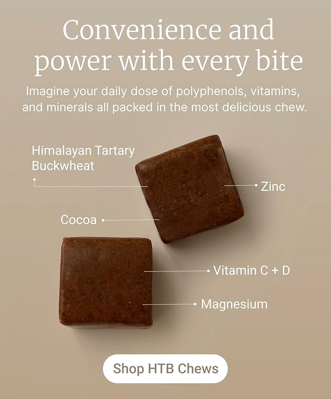 BIG BOLD HEALTH HTB Immune Energy Chews, Organic Sprouted Buckwheat with Vitamin D, Vitamin C, Zinc