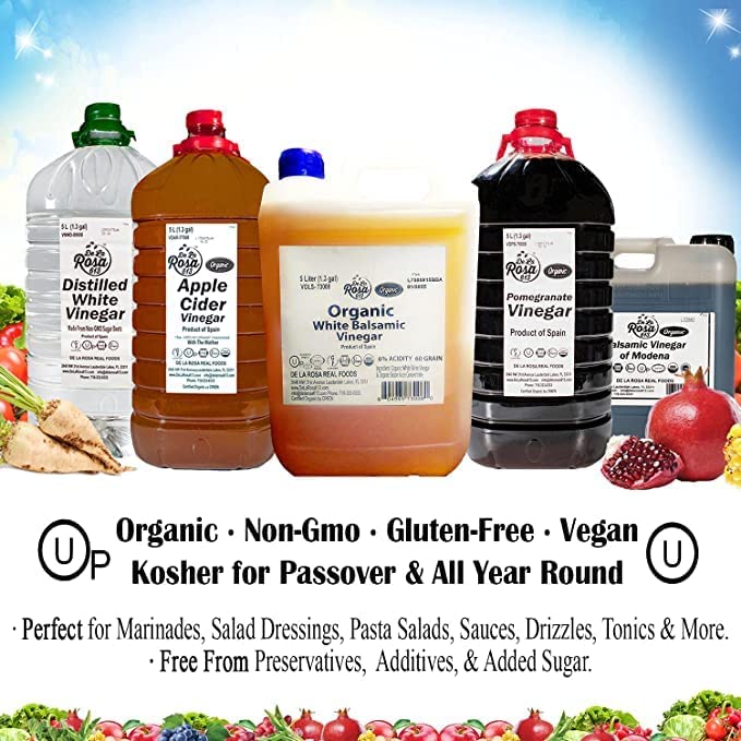 De La Rosa Organic Dark Balsamic Vinegar, Fruity & Juicy, Vegan, Kosher, Non-GMO & Gluten Free