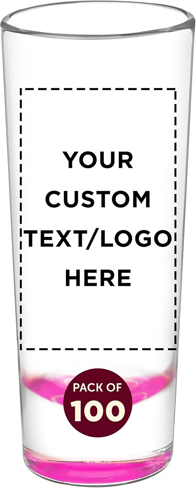 Custom Cordial Shooter Shot Glasses 2 oz. Set of 100, Personalized Bulk Pack - Great for Birthdays