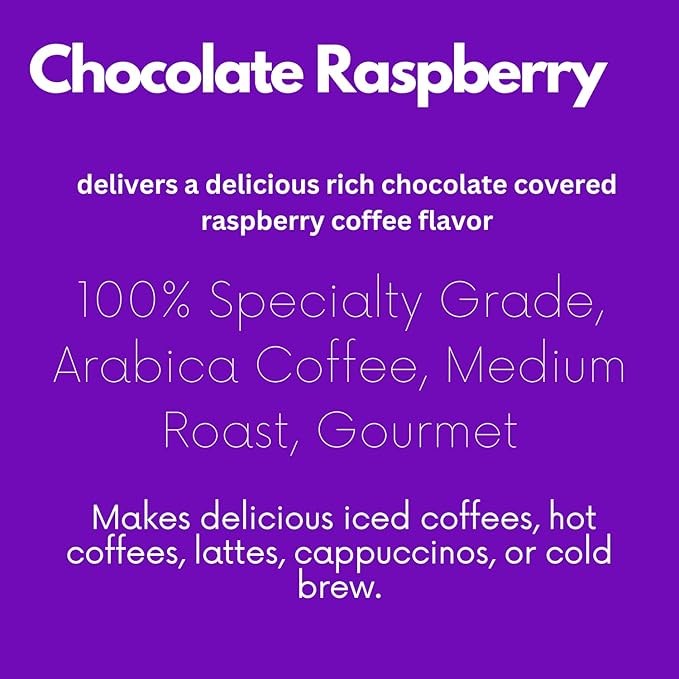 Sarasota Coffee Whole Bean Chocolate Raspberry | Medium Roast Gourmet Flavored Coffee Beans | Low