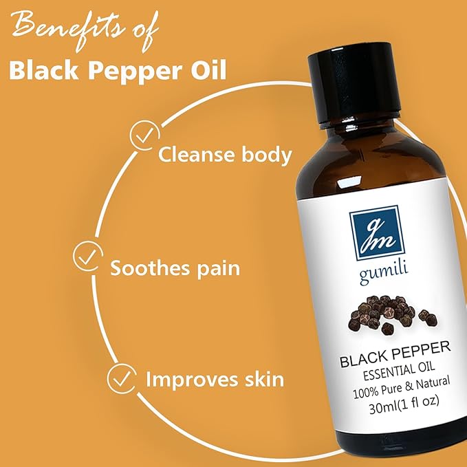 Black Pepper Essential Oil 1 Oz ??100% Pure Natural Black Pepper Oil for Diffuser, Massage, DIY