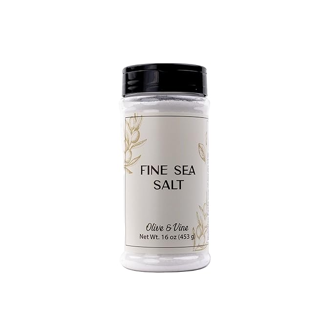 Olive & Vine Fine Sea Salt, Subtle Salinity, Seasoning for Grilled Vegetables, Roasted Meats, Fresh