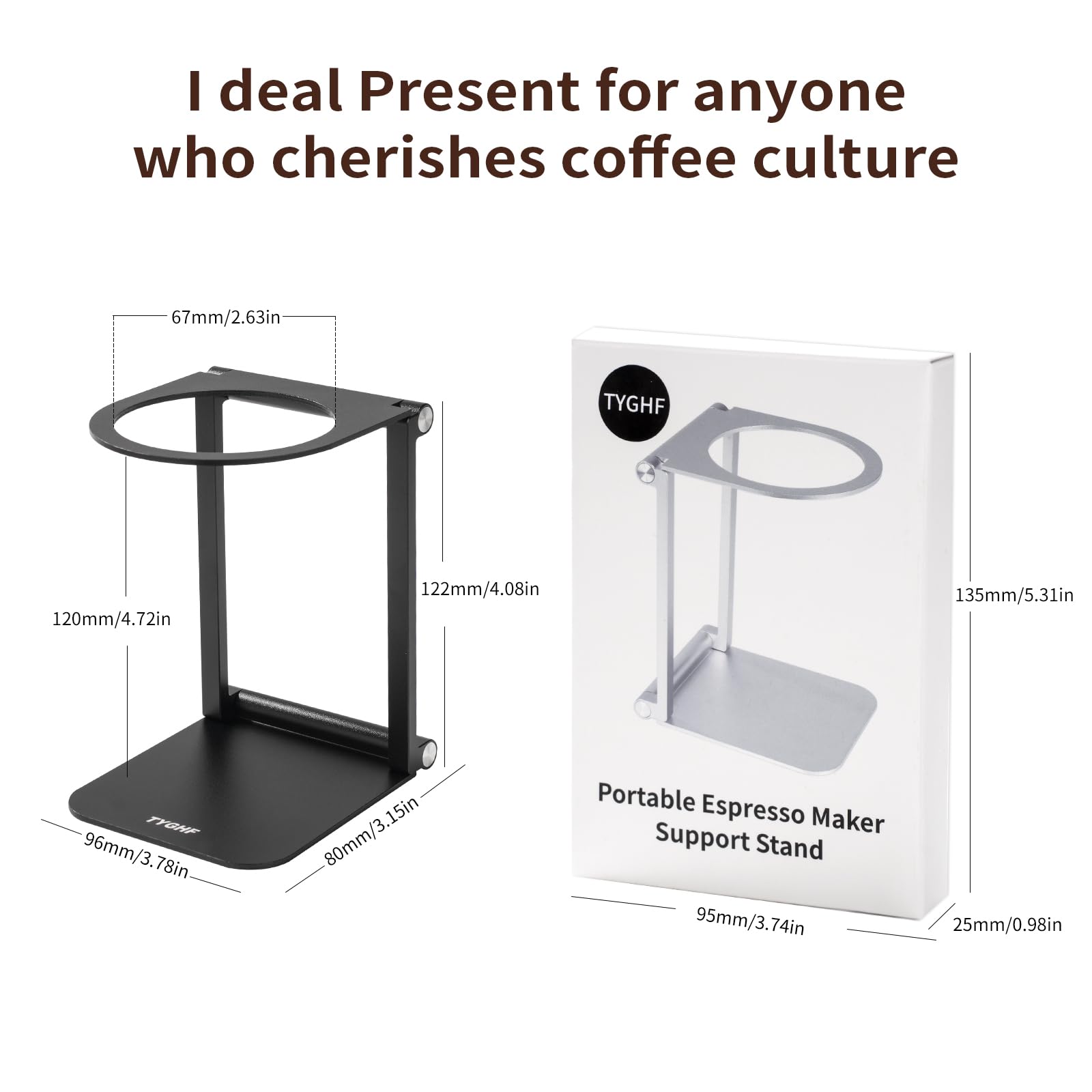 TYGHF Pour Over Coffee Maker Stand,Foldable Portable Electric Espresso Machine Stand,Holder for