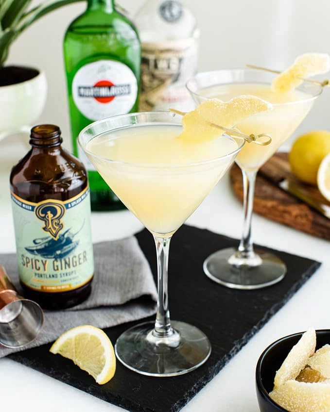 Portland Syrups Spicy Ginger Syrup - Extra Spicy Heat and Fresh Ginger Flavor - Premium Beverage