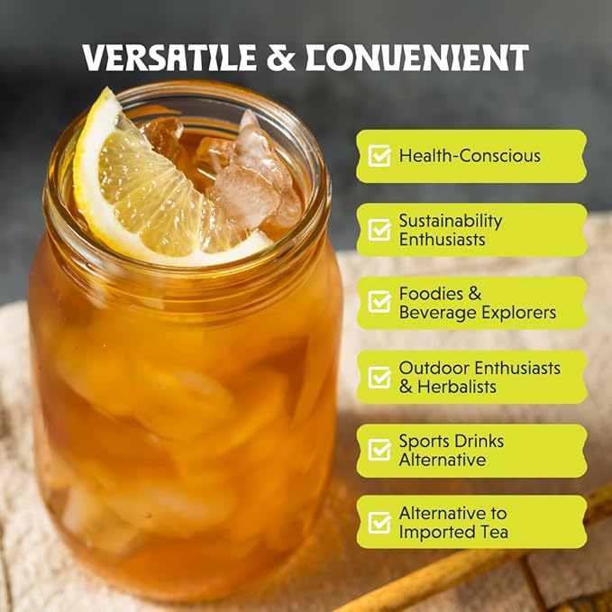 Freedom Fluid Organic Yaupon Iced Tea – Refreshing Lemon | Lightly Sweetened, Low Sugar, Low