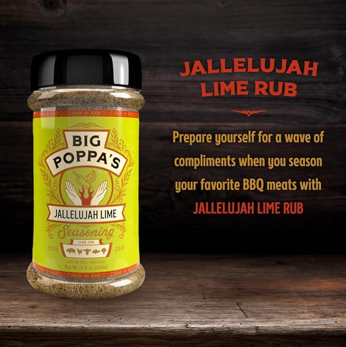 Big Poppa’s Jallelujah Lime Seasoning Salt – Bold Lime & Jalapeño Citrus Spice Blend for Tacos