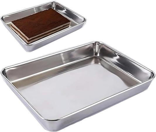 Old Tjikko Quarter Sheet Pan 16.2'' x 12.6'', 304 Stainless Steel Cookie Sheet Tray, Nonstick