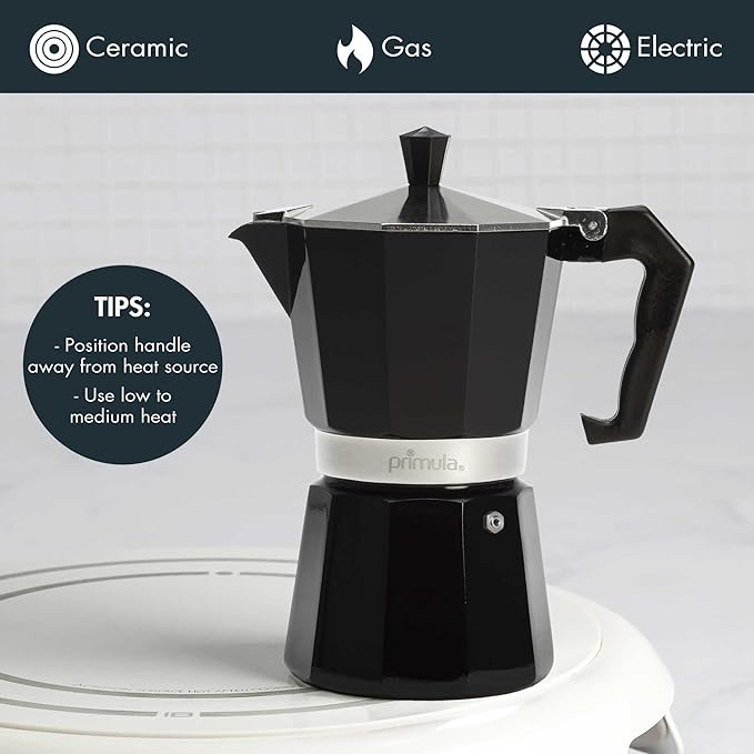 Primula Classic Stovetop Espresso and Coffee Maker, Moka Pot for Italian and Cuban Café Brewing