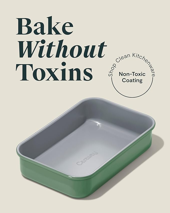 Caraway Nonstick 9??x 6.5??Small Rectangle Baking Pan ??Non-Toxic, PTFE & PFOA Free ??Aluminized
