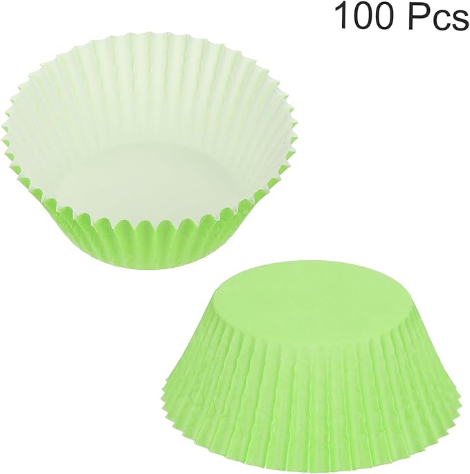 uxcell 100 Pcs Cupcake Liners, Muffins Paper Baking Cups Wrappers Standard Greaseproof for Baking