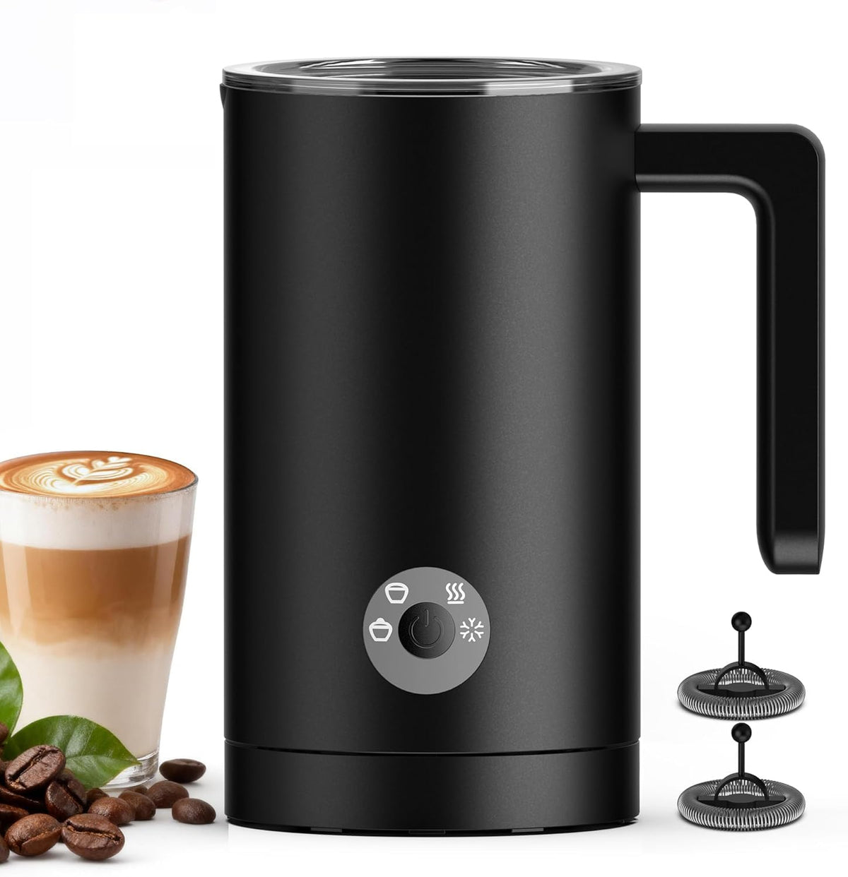 Kourice 4-in-1 Electric Milk Frother & Steamer – Automatic Frother Machine, Barista-Style Hot &