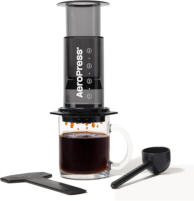 AeroPress Clear Black Coffee Press – 3 In 1 Brew Method Combines French Press, Espresso, Full