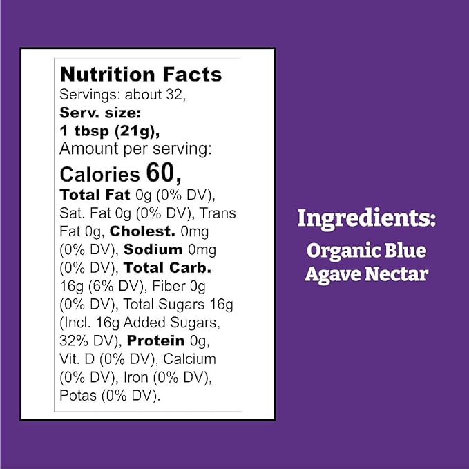 Wholesome Sweeteners 11.75-Ounce Organic Blue Agave Nectar, Fair Trade, 100% Pure, Non GMO, Gluten